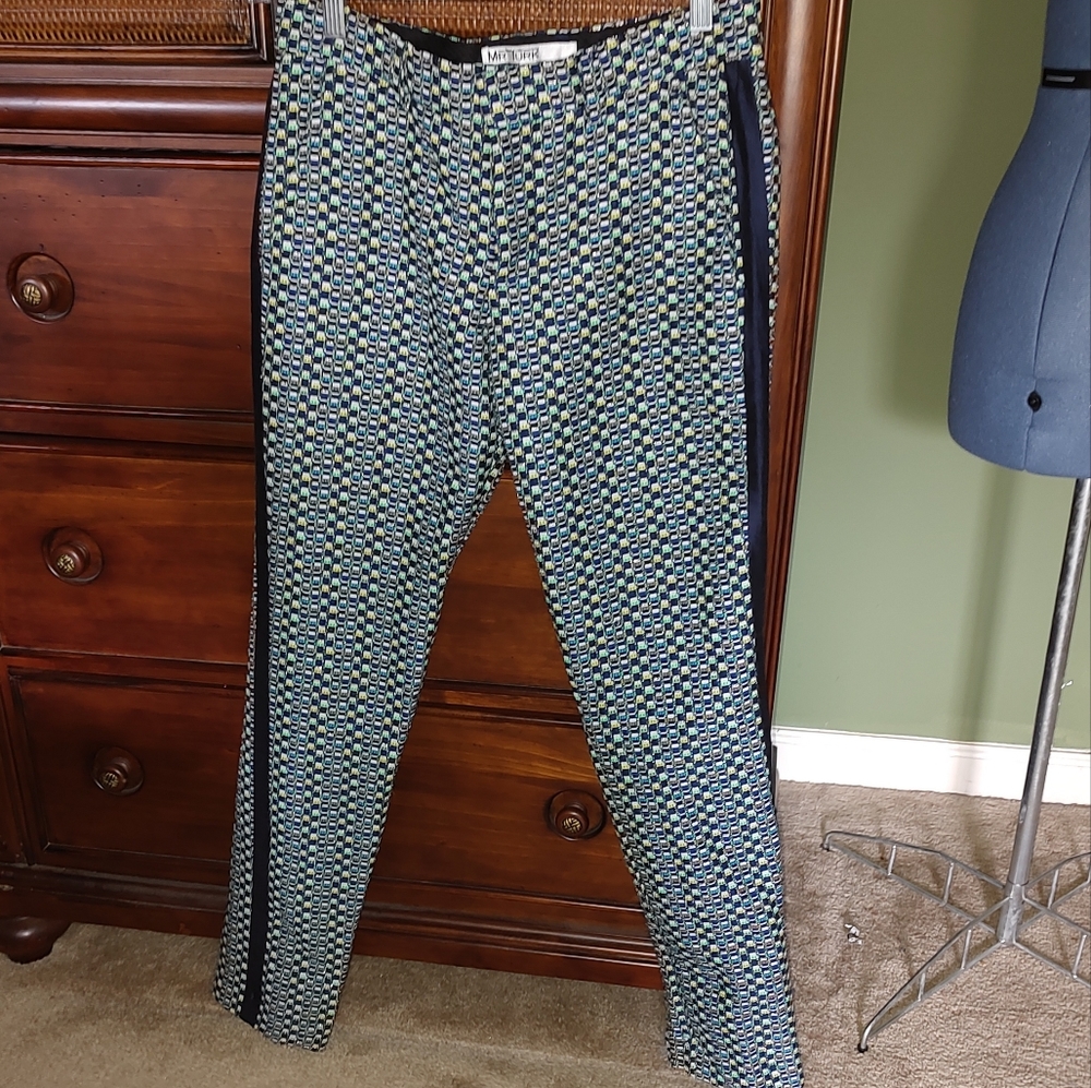 Mr Turk Blue Geometric Men's Dress Pants
